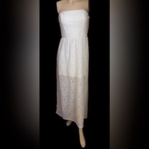 Lorena Rose Dress Size M Beautiful White Lace Strapless